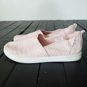 Roxy Girls Pink Glitter Slip On Flats Leonie 4 Shoes Comfy